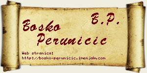 Boško Peruničić vizit kartica